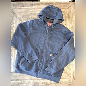 Coleman Navy Zip Waffle Lined Heavy Weight Workwear Hoodie   Size L